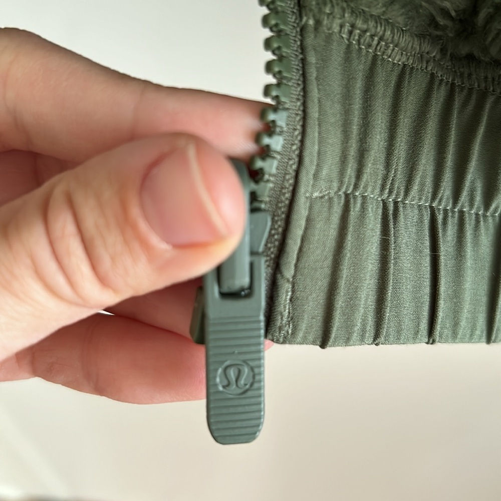 Green Lululemon Fuzzy Reversible Jacket - Picture 3 of 5